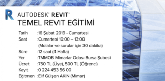 Mimarlar Odası Bursa Şubesi – Autodesk Revit Temel Eğitimi