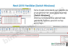 Revit 2019 Yenilikler (Switch Windows)